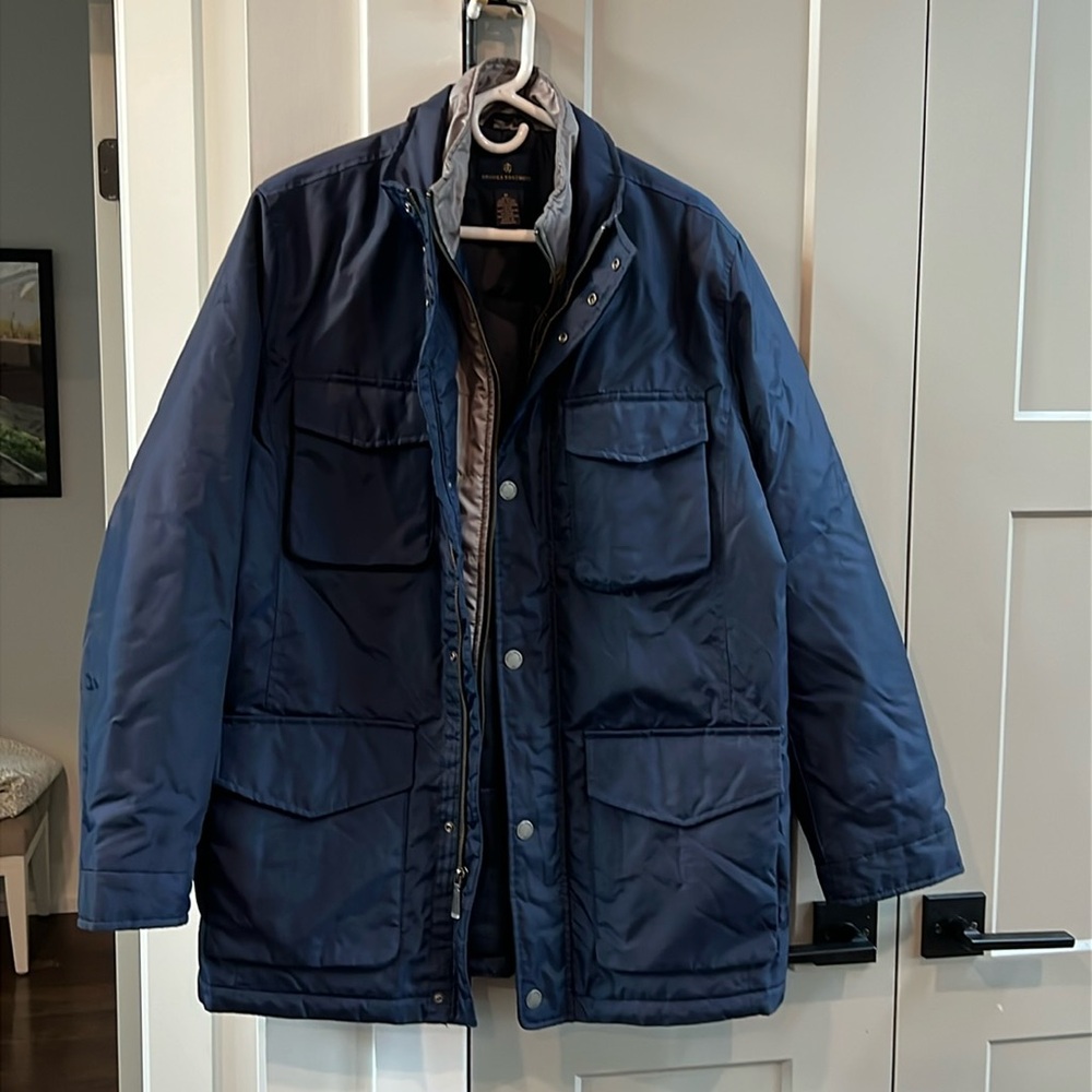Navy blue heavy rain coat